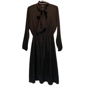 SOLIKA Long Sleeves Neck Tie Black Dress size XS